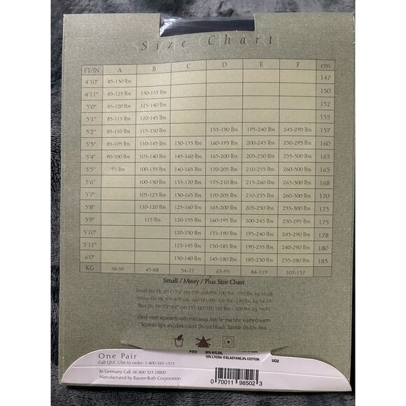 NWT Legacy Legwear, Microfiber Control Top Black Tights Size D - Picture 2 of 4